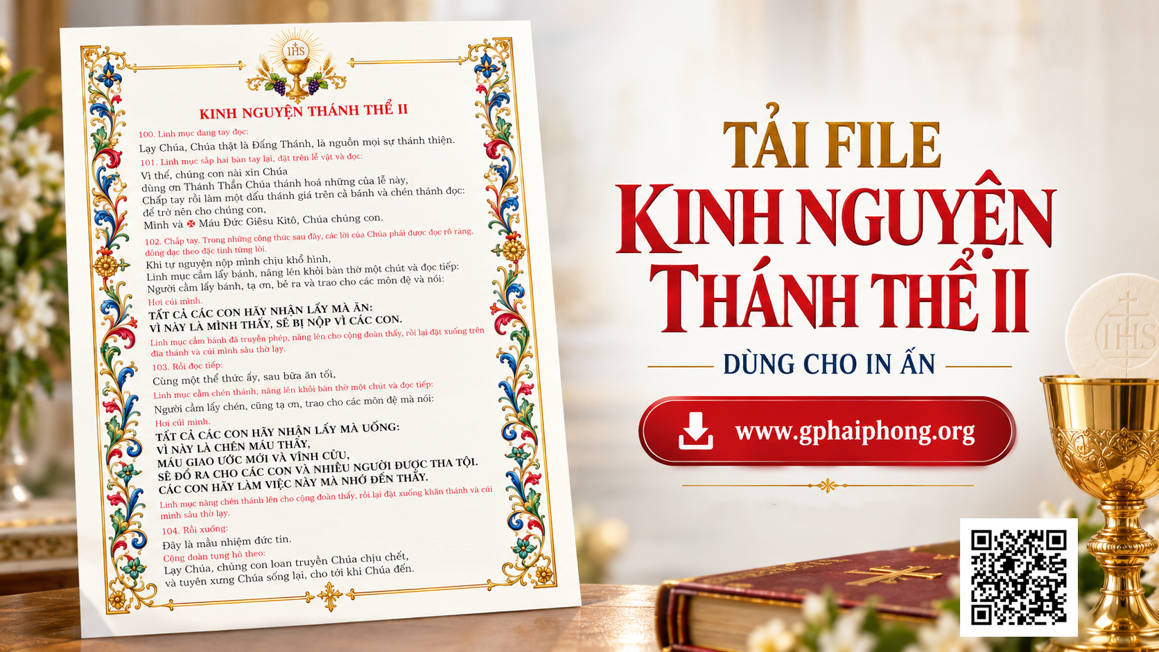 Kinh nguyện Thánh Thể II – File trình bày dành cho in ấn